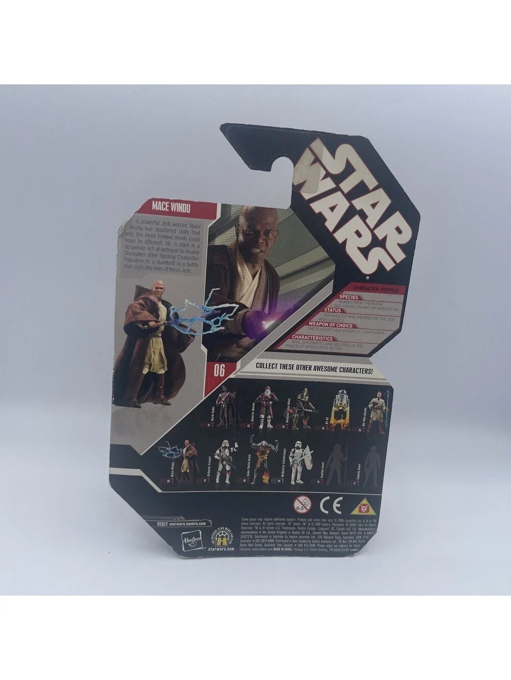 Star Wars 30th Anniversary 3.75 Mace Windu w/coin NEW ON SEALED CARD #06 Hasbro